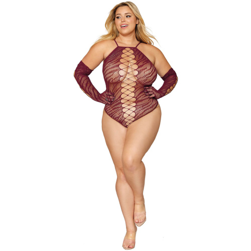 Teddy and Gloves - Queen Size - Burgundy