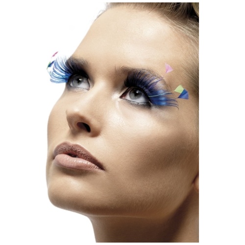 Feather Plume Eyelashes - Blue