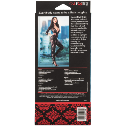 Scandal Lace Body Suit - One Size - Black