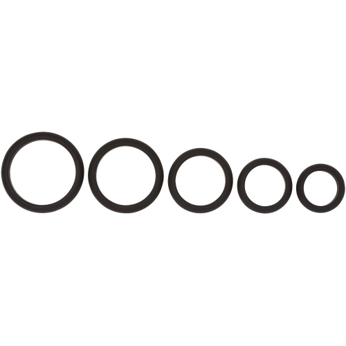 Cloud 9 Comfort Cock Rings With Flat Back 5 Pack - Black