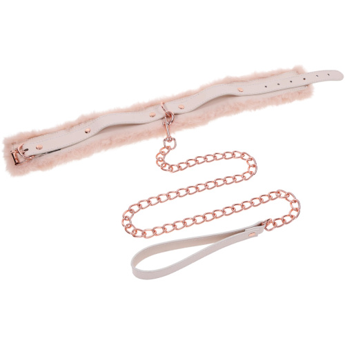 Peaches ‘N Creame Fur Collar and Leash - Pink