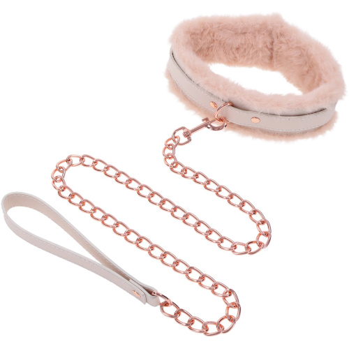 Peaches ‘N Creame Fur Collar and Leash - Pink