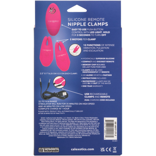 Silicone Remote Nipple Clamps - Pink