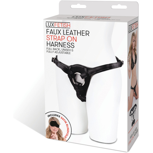 Patent Leather Strap-on Harness - Black