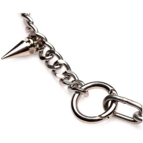 Punk Spiked Necklace Silver