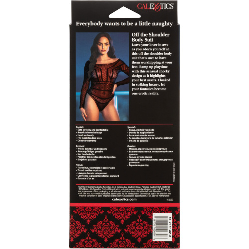 Scandal Off the Shoulder Body Suit - One Size - Black