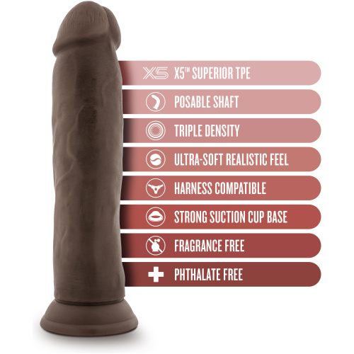 Dr. Skin Plus - 9 Inch Posable Thick Dildo - Chocolate