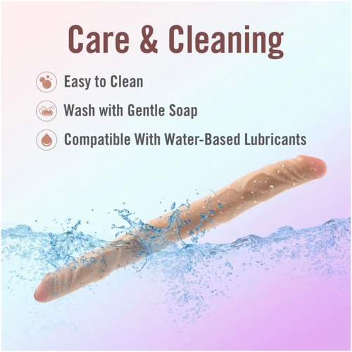 Dr. Skin Plus - 14” Posable Double Dong - Beige