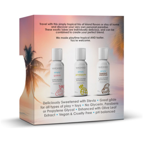 Wicked Simply Tropical Trio 1oz Travel Size Flavored Lubes
