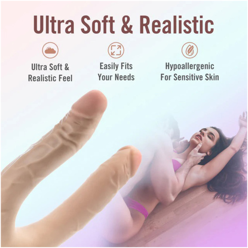 Dr. Skin Plus - 16.5” Posable Double Dong - Beige
