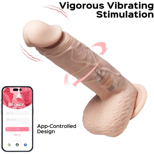 Paxton-App Controlled 7.5" Realistic Thrusting  Penetrator Dildo