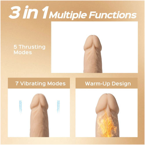 Luis-App Controlled 8.5" Real Thrusting Dildo With Clit Licker