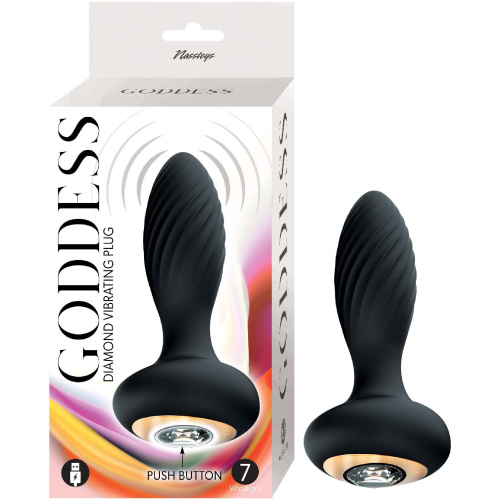 Goddess Diamond Vibrating Plug - Black