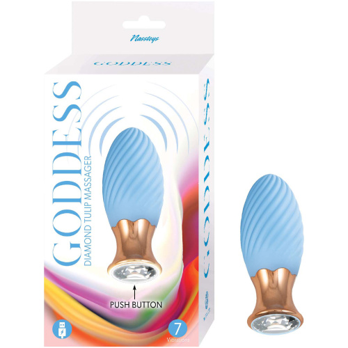 Goddess Diamond Tulip Massager - Blue