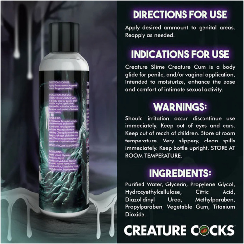 8oz Creature Slime Creature Cum Unscented Jizz - Lubricant - Clear
