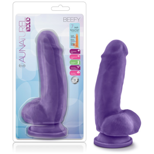 Au Natural - Bold - Beefy - 7 Inch Dildo - Purple