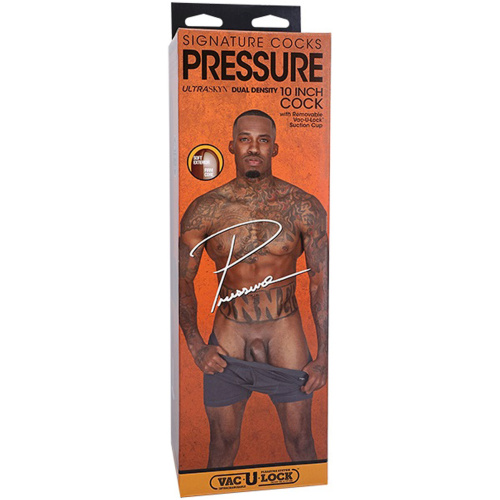 Signature Cocks Pressure 10" Cock With Removable Vac-U-Lock Suction Cup - Chocolate