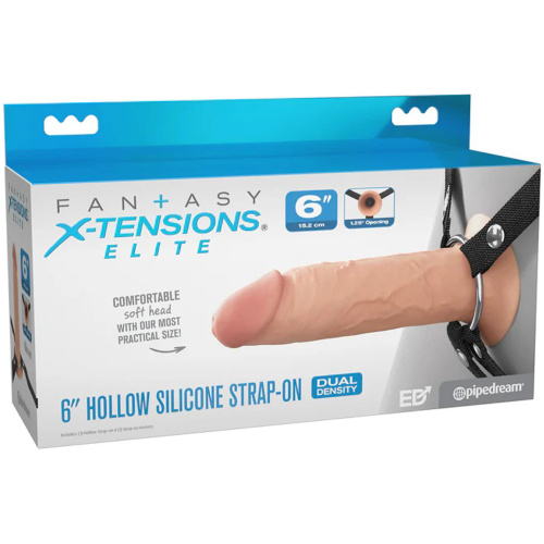 Fantasy X-Tensions Elite 6" Silicone Hollow Strap Dual Density - Light