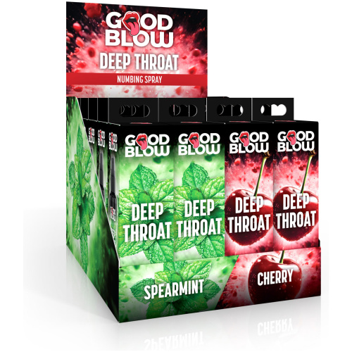Deep Throat Numbing Spray Pop Display - Cherry/spearmint 24 Pcs