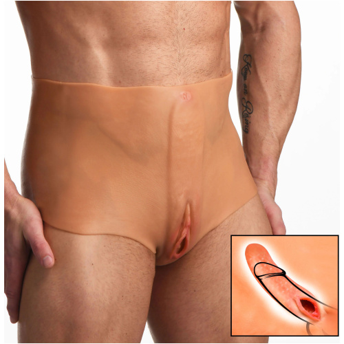 Pussy Panties Silicone Vagina Plus Ass Panties - Large