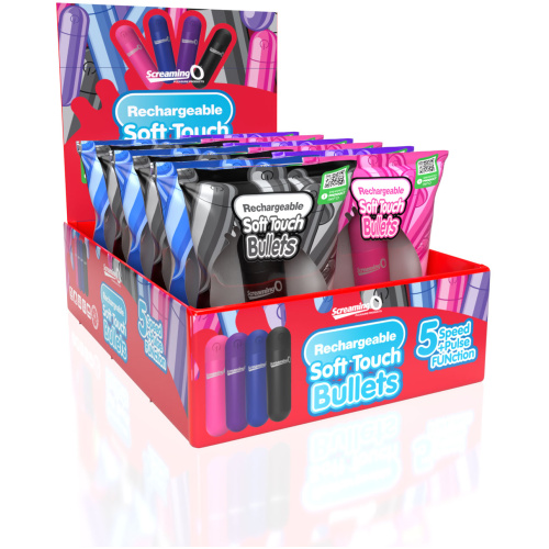 Screaming O Soft Touch Rechargeable Bullets - 12 Count Pop Display Box