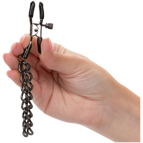 Euphoria Collection Chain Nipple Clamps - Black