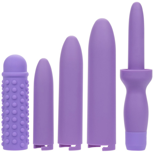 Dr. Laura Berman Rechargeable Dilators Set of 4  Locking Sizes Plus Sleeve - Purple