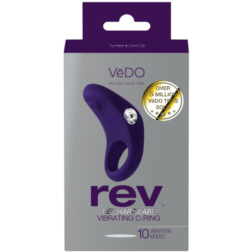 Rev Rechargeable Vibrating C-Ring - Purple