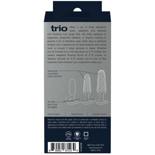 Trio Non-Vibrating Butt Plug Set - Blue