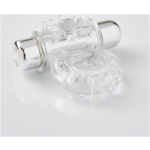 Sensuelle 7 Function Rechargeable Bullet Ring - Clear
