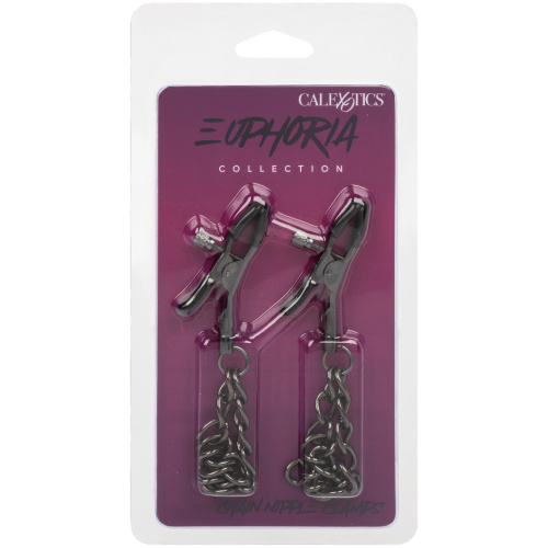 Euphoria Collection Chain Nipple Clamps - Black