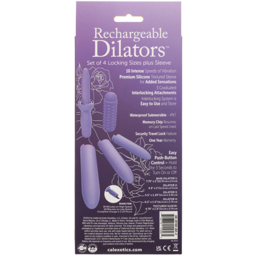 Dr. Laura Berman Rechargeable Dilators Set of 4 Locking Sizes Plus Sleeve - Purple
