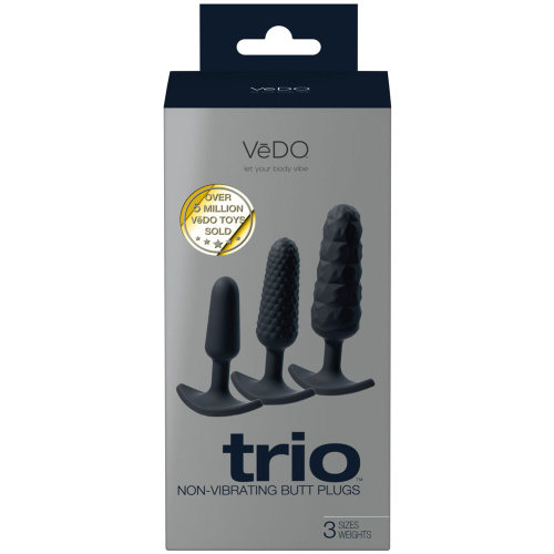 Trio Non-Vibrating Butt Plug Set - Blue