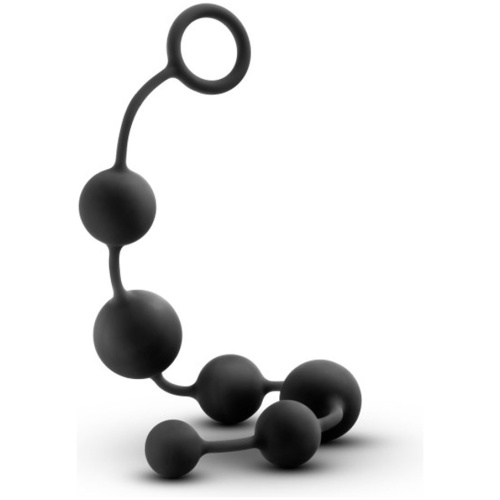 Anal Adventures - Platinum - Silicone Large Anal Beads - Black