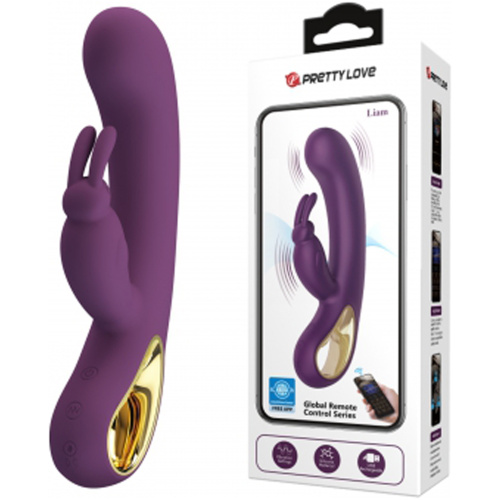 Liam Global App Control Rabbit Vibrator - Purple