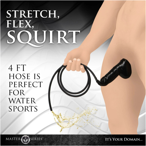 Guzzler Realistic Penis Sheath With Tube - Black