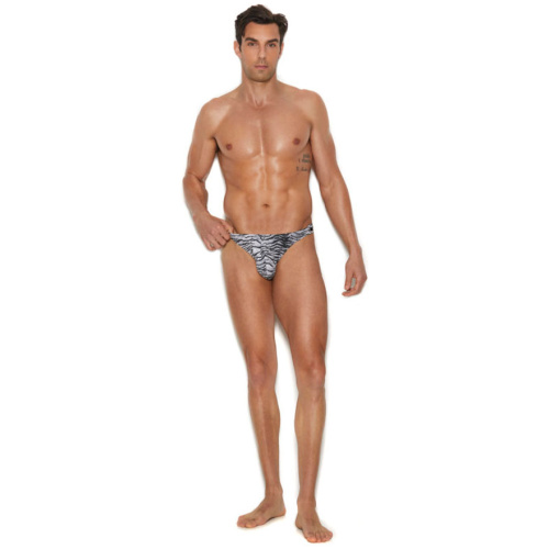 Men's Snap Closure Thong - Large/xlarge - Zebra