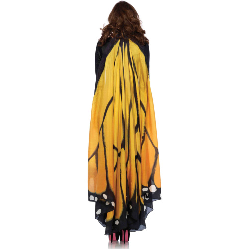 Festival Butterfly Wing Halter Cape - Orange/ - One Size - Black
