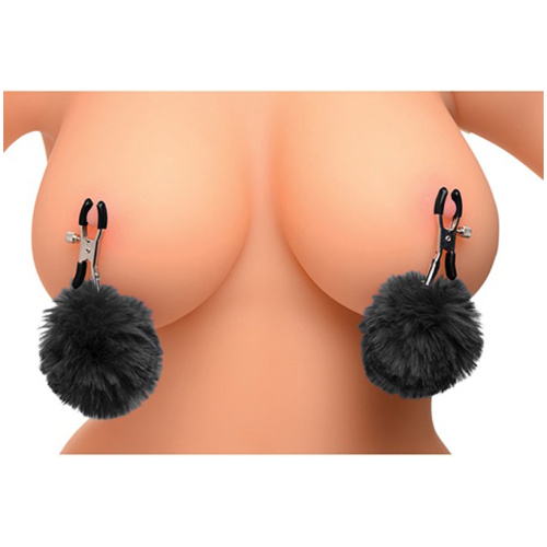 Pom Pom Nipple Clamps - Black