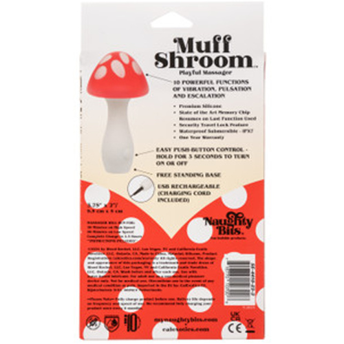 Naughty Bits Muff Shroom Playful Massager - Red