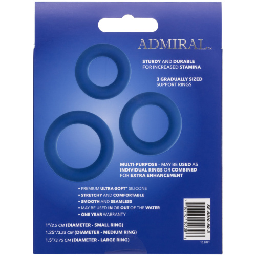 Admiral Universal Cock Ring Set - Blue