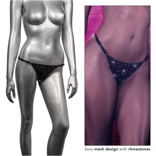 Radiance Crotchless Thong - One Size - Black