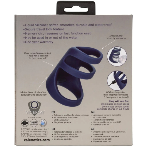 Viceroy Rechargeable Triple Cock Cage - Blue