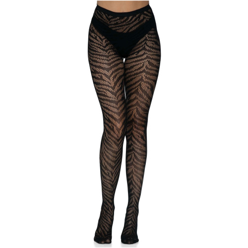 Zebra Net Tights - One Size - Black