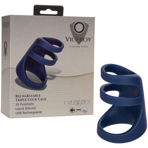 Viceroy Rechargeable Triple Cock Cage - Blue