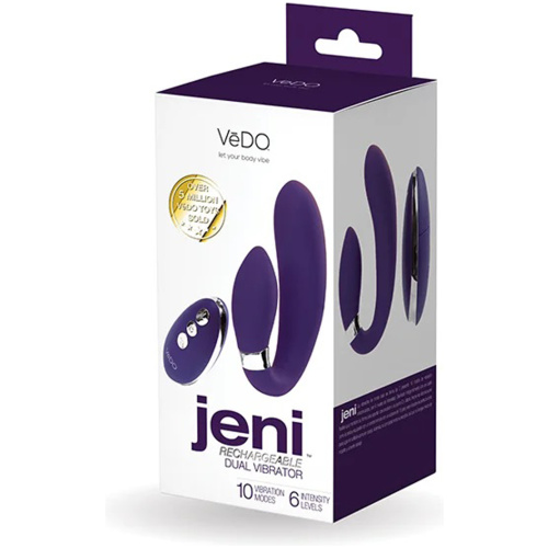 Jeni C-Shaped Dual Motor Vibe With Remote - Purple