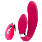 Jeni C-Shaped Dual Motor Vibe With Remote - Pink