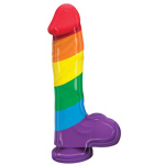 Pumped Rainbow Silicone Dildo