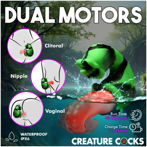 Tongue Lasher Silicone Vibrator - Green