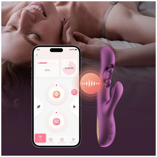 Gem - App Control G-Iggle Balls Rabbit Vibrator - Purple